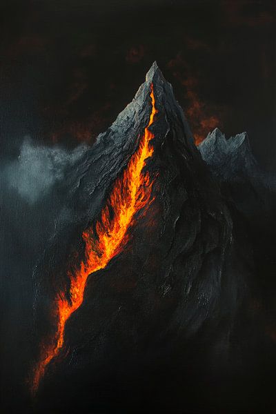 Vulkan mit glühender Lava