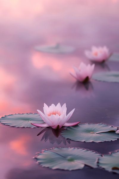 Wasserlilien im sanften Licht