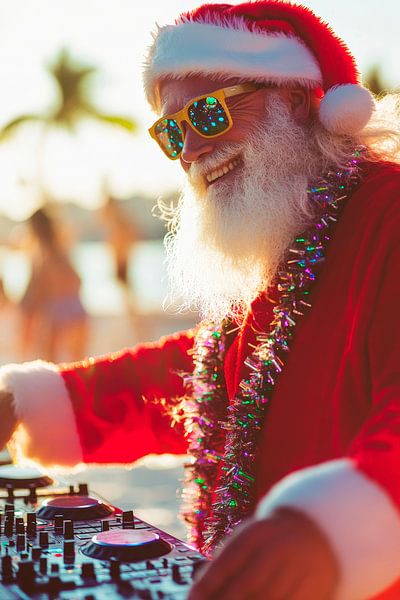 Weihnachtlicher DJ am Strand feiern