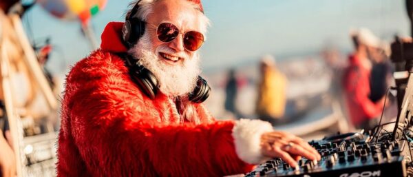 Weihnachtlicher DJ am Strand feiern