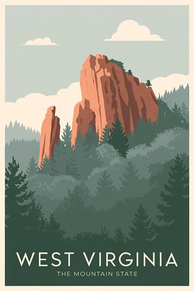 West Virginia Vintage Travel Poster