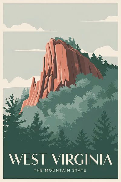 West Virginia Vintage Travel Poster