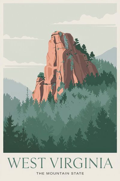 West Virginia Vintage Travel Poster