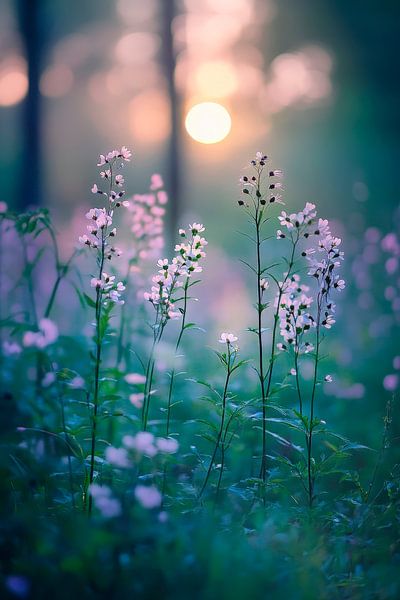 Wilde Blumen im Morgenlicht