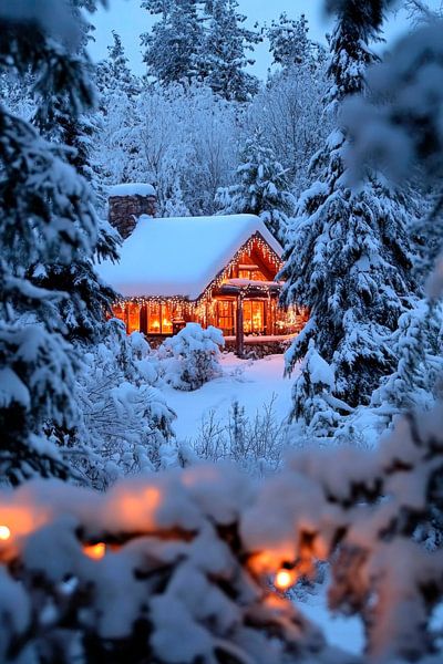 Winterhaus im Schnee