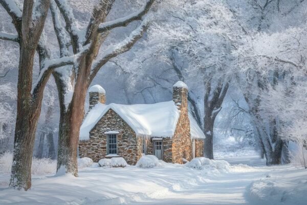 Winterhaus Landschaft