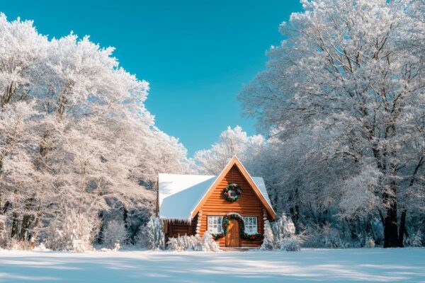 Winterhaus Landschaft