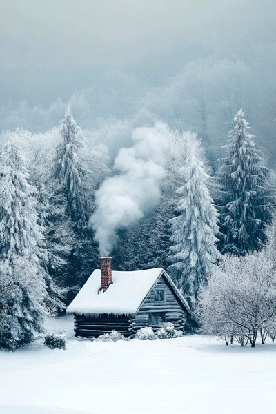 Winterhütte im Schnee