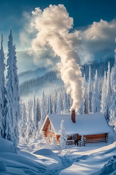 Winterhütte Landschaft