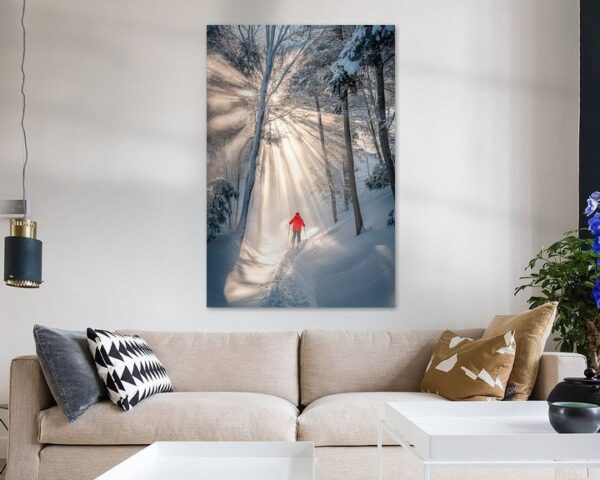 Winterlandschaft mit Lichtstrahlen