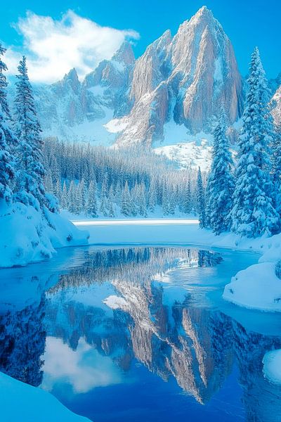 Winterlandschaft spiegelnd