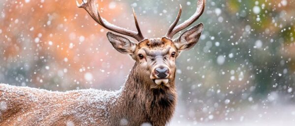 Winterlicher Hirsch