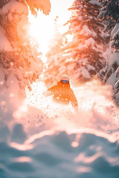 Winterlicher Skiabenteuer im Sonnenlicht