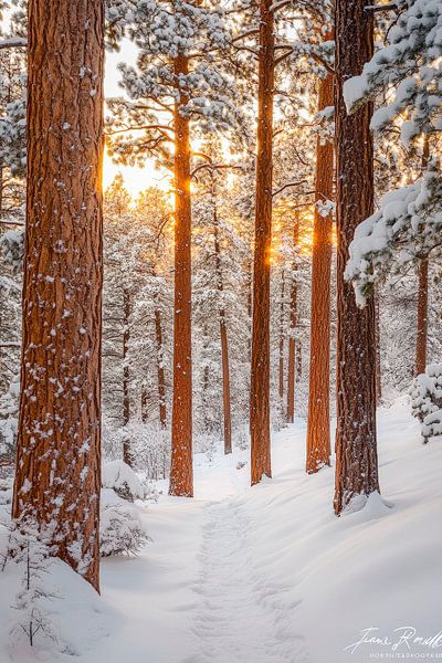 Winterlicher Waldweg