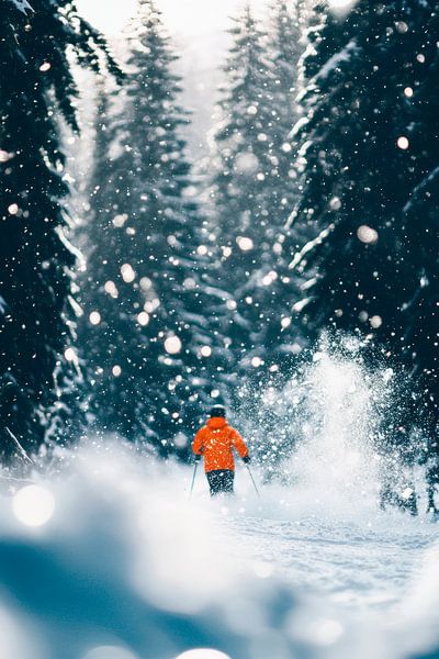 Winterwanderung im verschneiten Wald