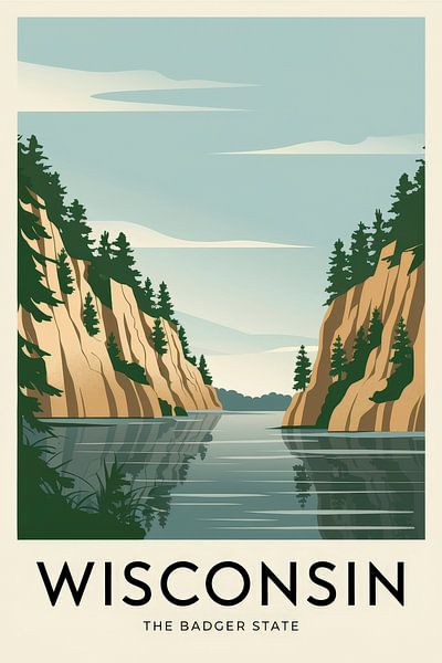 Wisconsin Vintage Travel Poster