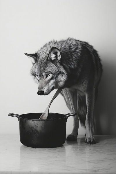 Wolf in der Küche