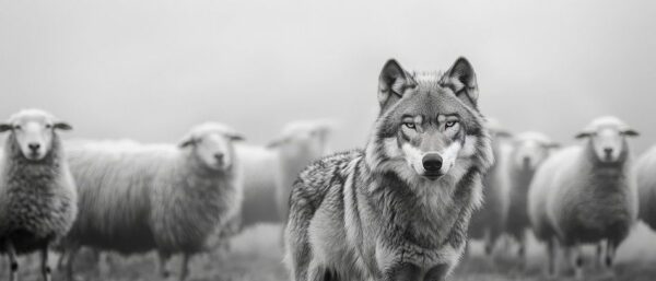 Wolf und Schafe