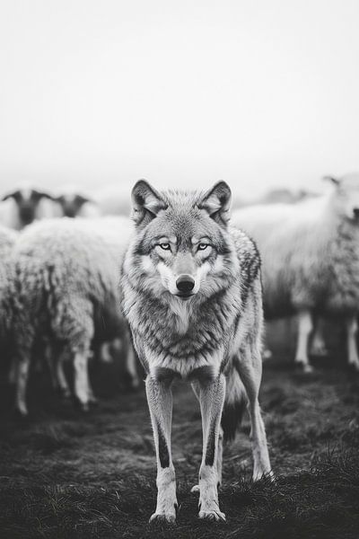 Wolf zwischen Schafen