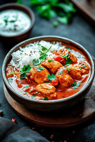 Würziges Hähnchencurry mit Reis