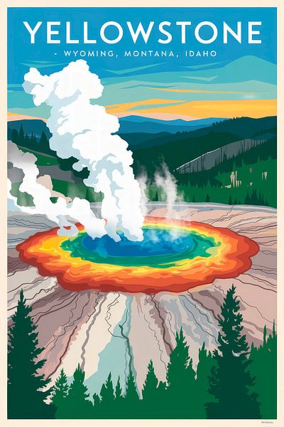 Yellowstone Vintage Travel Poster