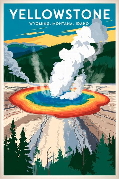 Yellowstone Vintage Travel Poster