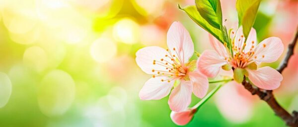 Zarte Kirschblüten im Sonnenlicht