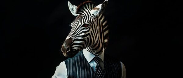 Zebra im Anzug – Eleganz trifft Natur