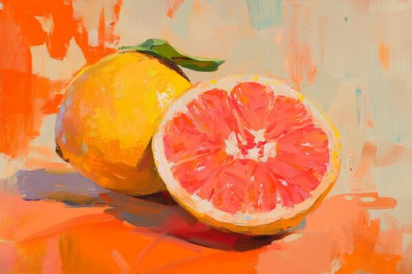 Zitronen und Grapefruit in Acryl – Farbenfroh