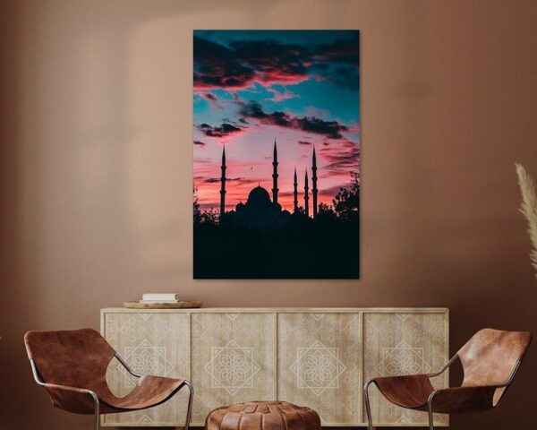 Abendliche Moschee-Silhouette