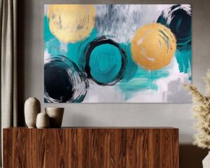 Abstrakte Kunst mit goldenen Akzenten