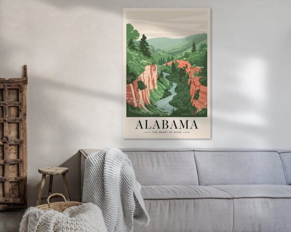 Alabama Vintage Travel Poster