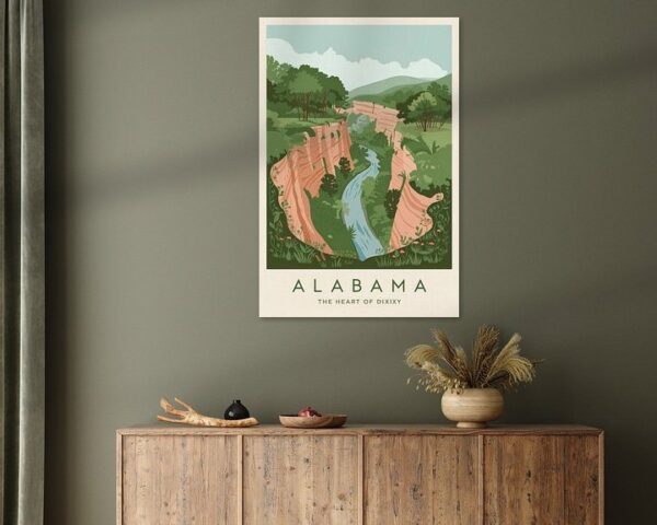 Alabama Vintage Travel Poster