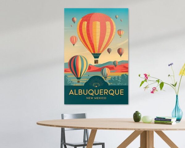 Albuquerque, New Mexico Vintage Travel Poster.