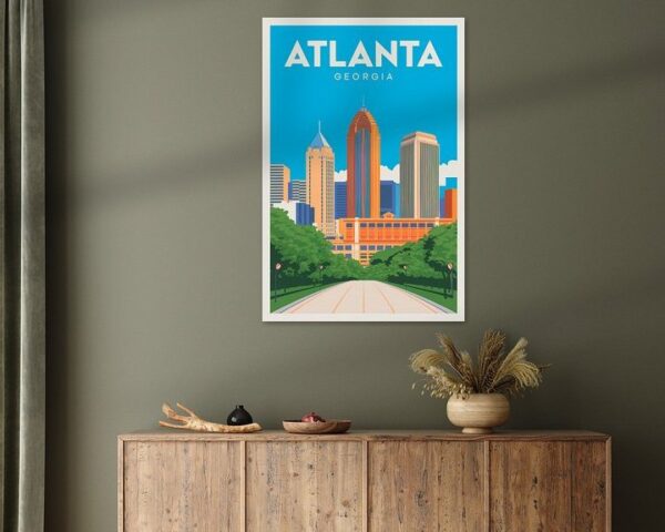 Atlanta, Georgia Vintage Travel Poster