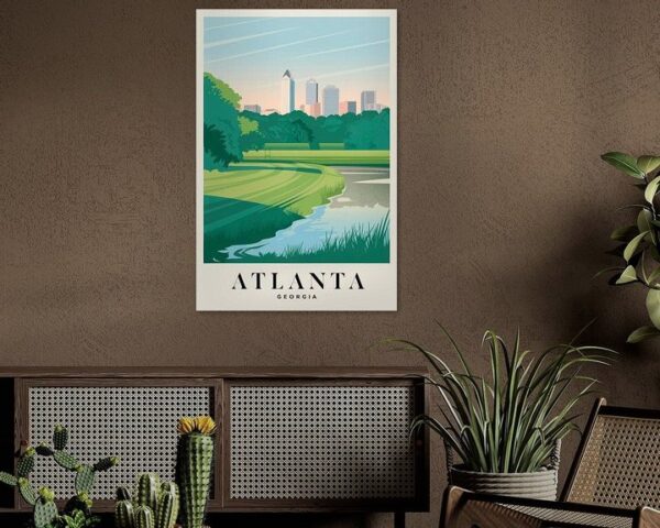 Atlanta, Georgia Vintage Travel Poster