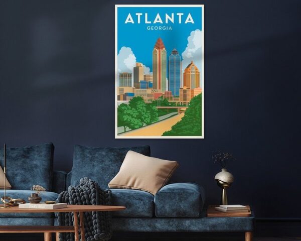 Atlanta, Georgia Vintage Travel Poster