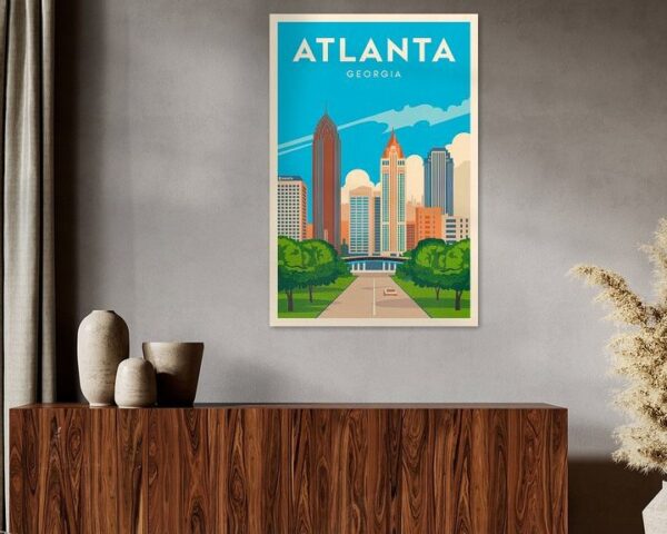 Atlanta, Georgia Vintage Travel Poster