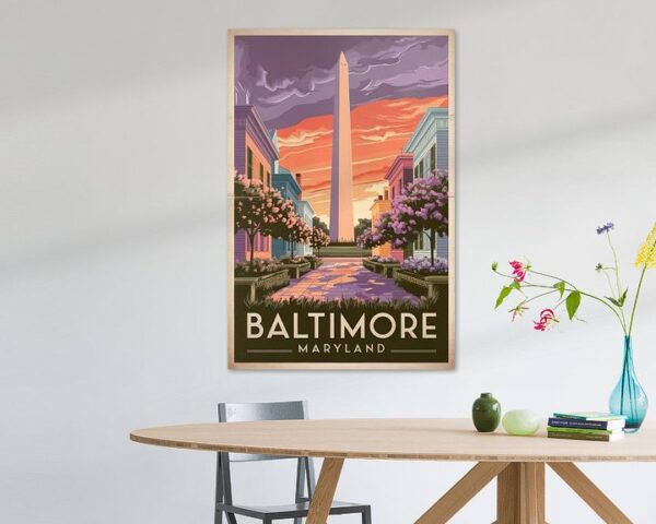 Baltimore, Maryland Vintage Travel Poster