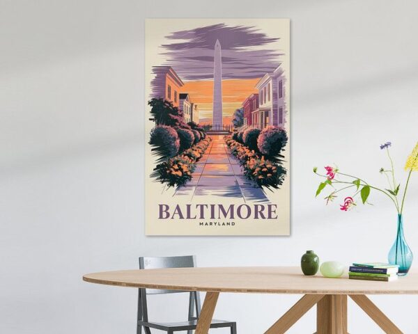 Baltimore, Maryland Vintage Travel Poster