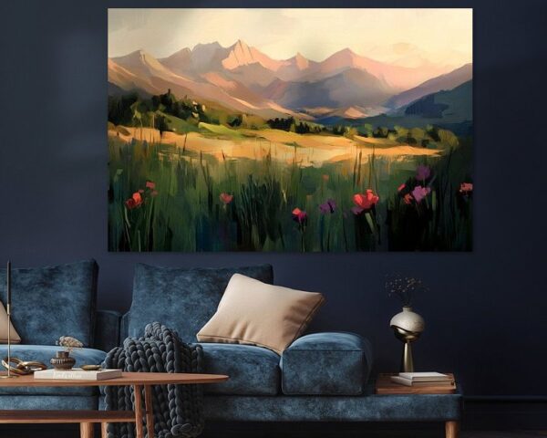 Berglandschaft mit Blumen