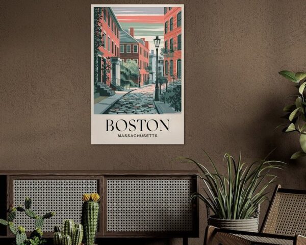 Boston, Massachusetts Vintage Travel Poster