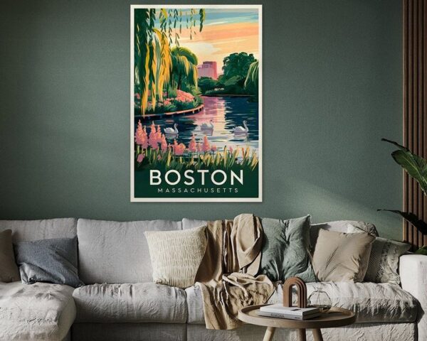 Boston, Massachusetts Vintage Travel Poster