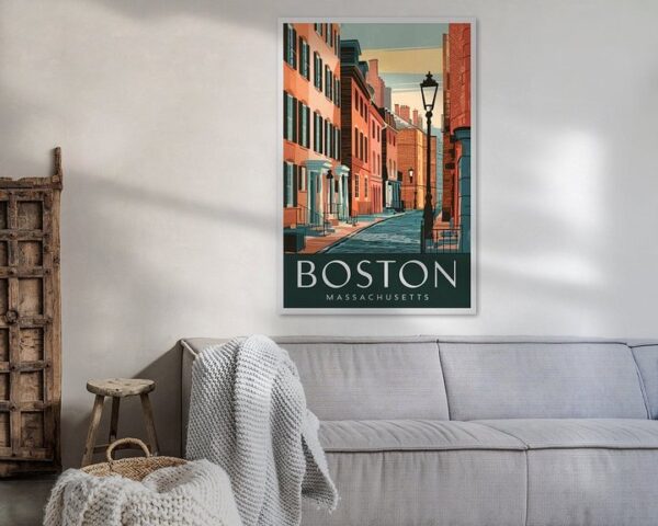 Boston, Massachusetts Vintage Travel Poster