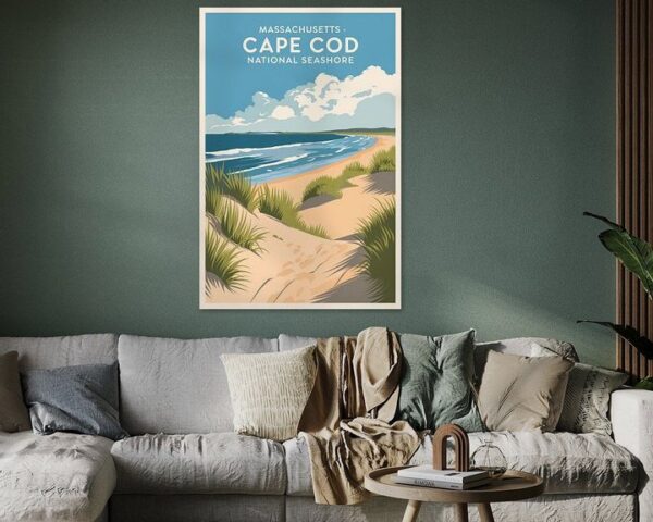 Cape Cod, Massachusetts Vintage Travel Poster