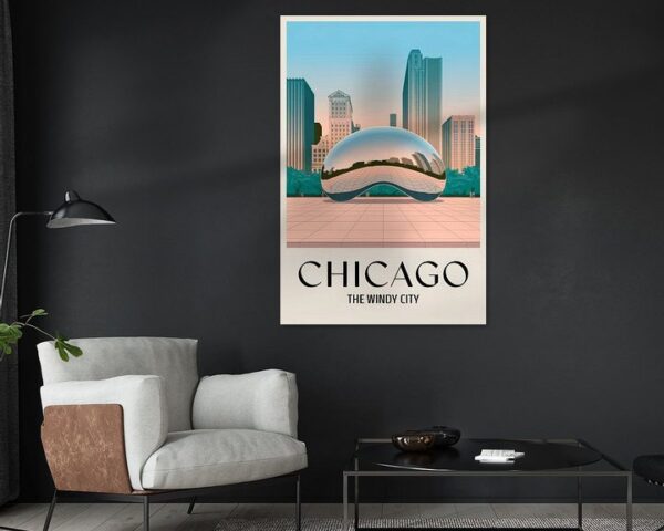 Chicago Vintage Travel Poster