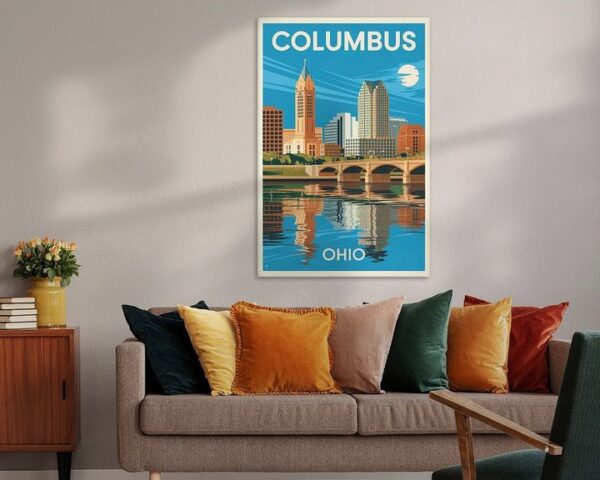 Columbus, Ohio Vintage Travel Poster