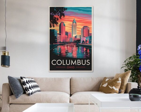 Columbus, Ohio Vintage Travel Poster