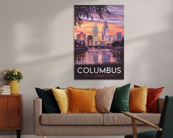 Columbus, Ohio Vintage Travel Poster