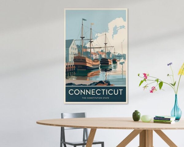 Connecticut Vintage Travel Poster